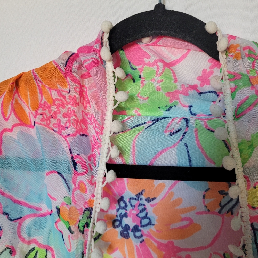 LILY PULITZER  Nosey Posey Swimsuit Wrap Tropical Floral Beach Vacation